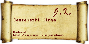 Jeszenszki Kinga névjegykártya
